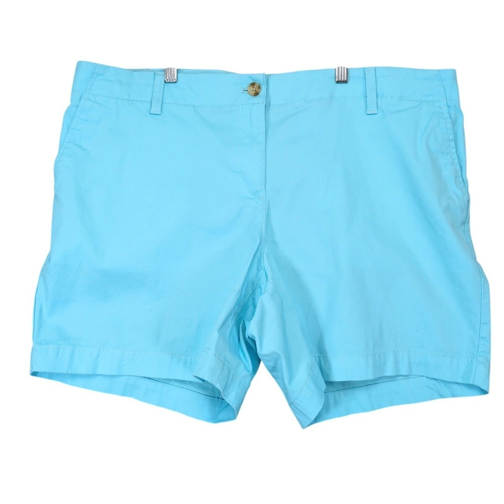 Talbots Petite Relaxed Turquoise Chino Shorts Womens 16WP 40x6" Plus Preppy